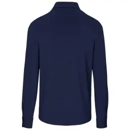 Mens Long Sleeve Alex Varga Cronus Knitted Shirt Navy Back